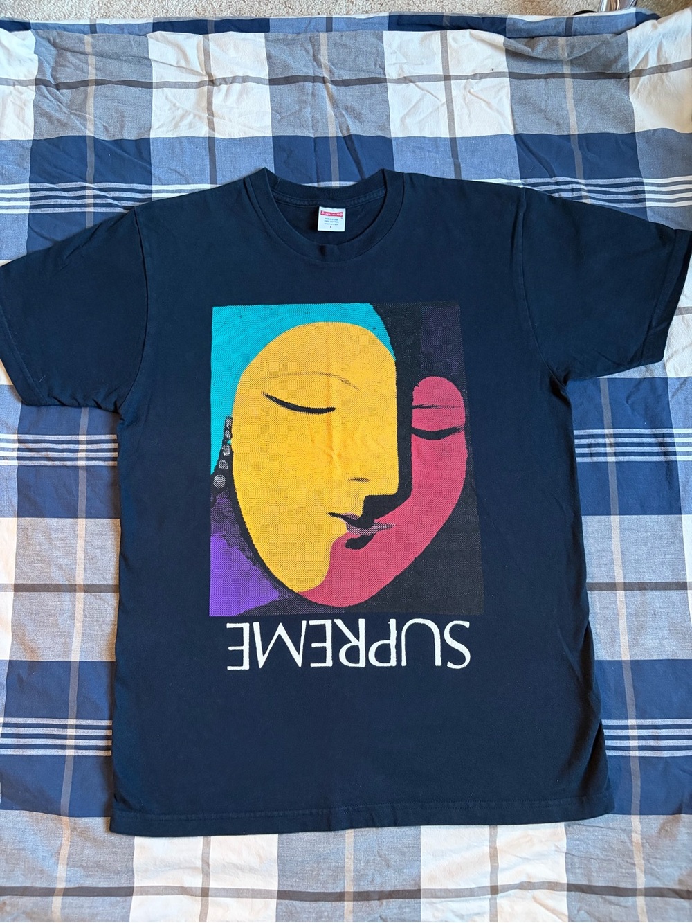 Supreme FW22 Upside Down Navy Tee